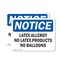 Signmission Latex Allergy No Latex Products No Balloons, 7 in W x Rectangle, Vinyl Decal OS-2PACK-NS-D-57-L-13964 - alternate 1